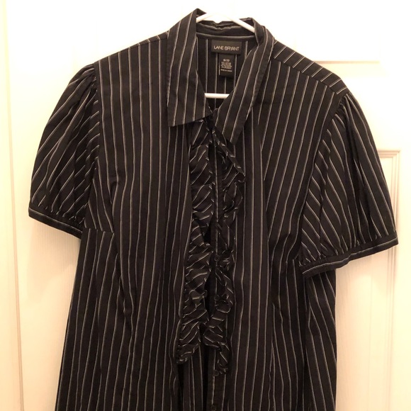 Lane Bryant Tops - Tuxedo style short sleeve button down